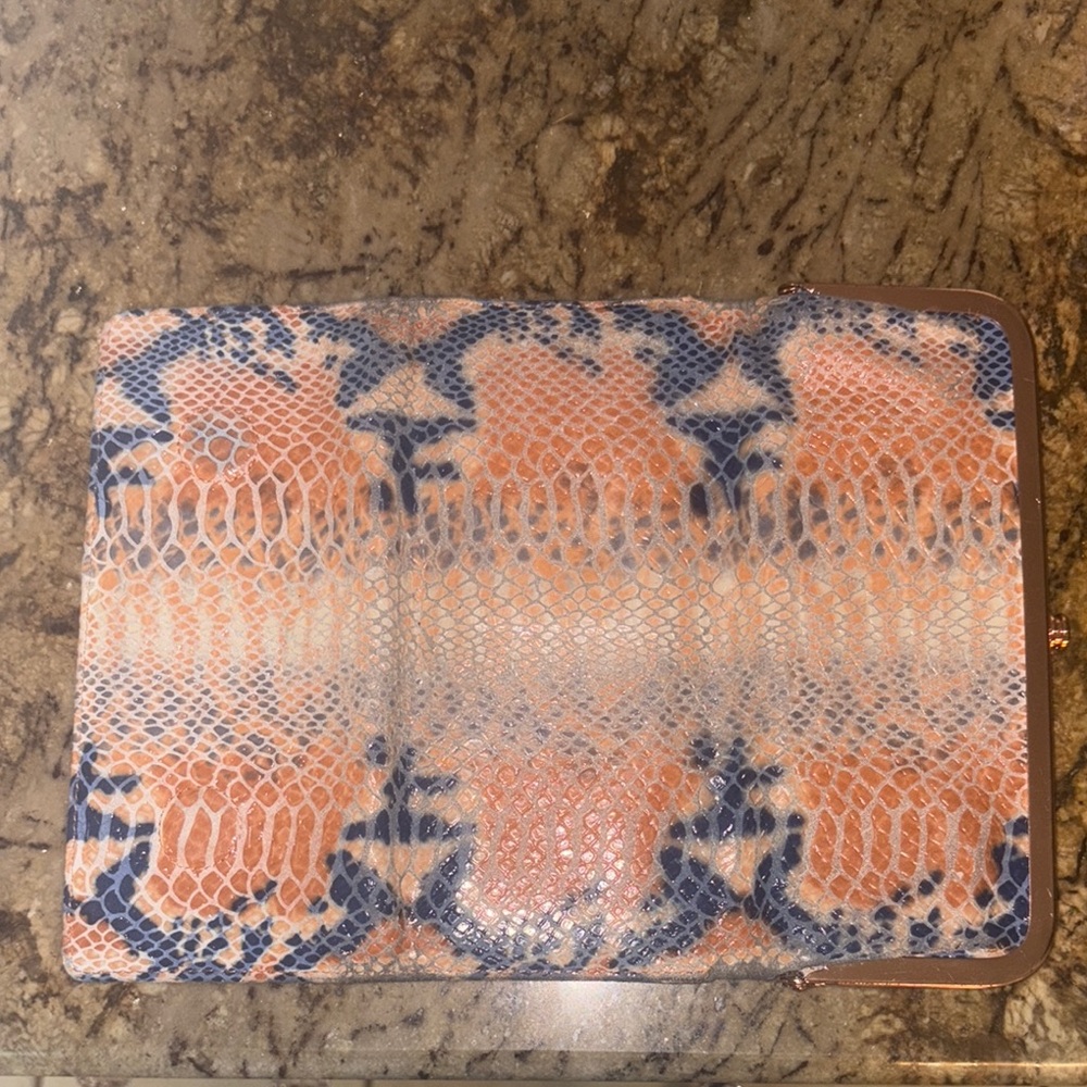 HOBO Orange and Blue Wallet with Snakeskin Pattern - Picture 5 of 5